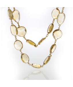 CITRINE YELLOW GOLD NECKLACE