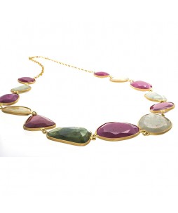 FANCY SAPPHIRE SLICE NECKLACE