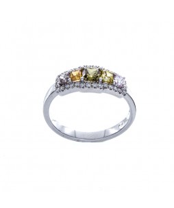 FIVE STONE COLORED DIAMOND RING
