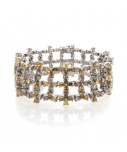 PEAR SHAPE FANCY COLOR DIAMOND BRACELET