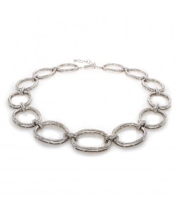 LARGE OVAL LINK DIAMOND NECKLACE