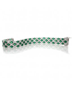 OVAL EMERALD AND DIAMOND BRACELET