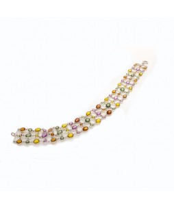 3-ROW MULTI COLOR SAPPHIRE BRACELET