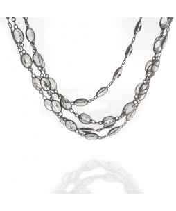 OVAL WHITE TOPAZ NECKLACE