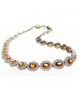 YELLOW SAPPHIRE & DIAMOND NECKLACE