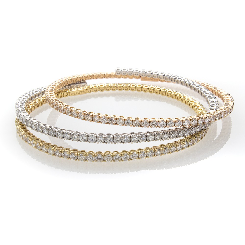 Italian Flexible Diamond Bangle Bracelet 0.14 Carats Gold, Platinum –  Joseph Jacob Jewelers