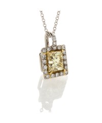 FANCY YELLOW PRINCESS CUT 1.04 CT