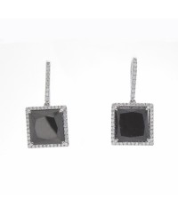 SQUARE BLACK DIAMOND EARRINGS