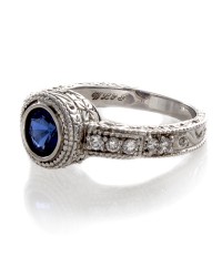 SAPPHIRE FILIGREE RING