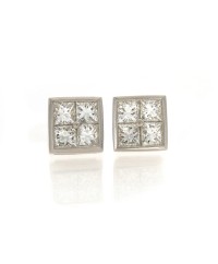 PRINCESS CUT PLATINUM EARRINGS