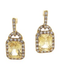 RADIANT CUT YELLOW SAPPHIRE EARRINGS