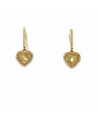YELLOW ROSECUT HEART SHAPE DANGLES