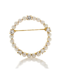 PEARL AND DIAMOND PIN