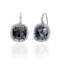 CUSHION BLACK DIAMOND EARRINGS