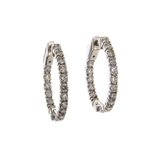 ROUND DIAMOND HOOPS 1 CT