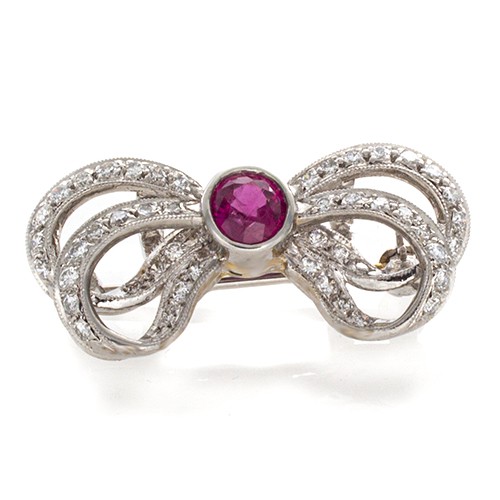 RUBY BOW PIN